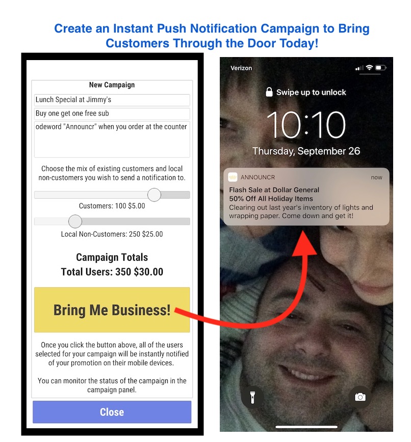 Creating a Push Campaign to Bring in Customers