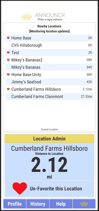 Locations Screen